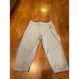 NWT Under Armour Women’s Small Gray Softball Pants Knicker Crop Performance Fit